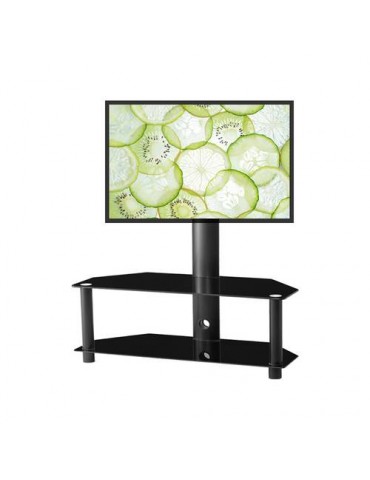 Multi-Function Adjustable Glass Metal Frame Floor TV Stand LCD TV Bracket