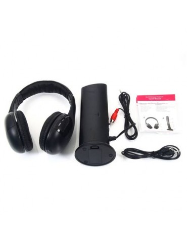 5 in 1 Wireless Headphone Earphone for MP3/MP4 PC TV CD FM Radio Black