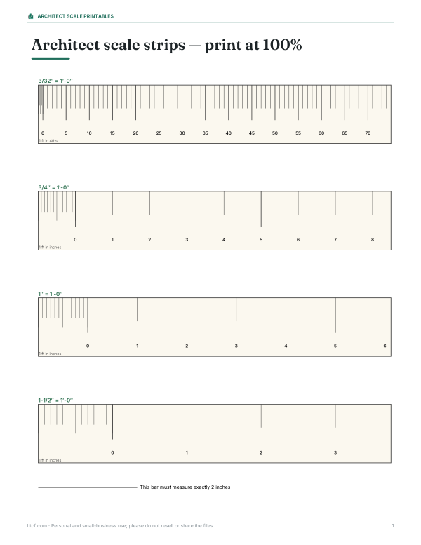 Preview of Printable Architect Scale Strips
